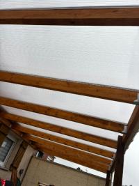 Réalisation d'une pergola en plaque polycarbonate 16mm clair 