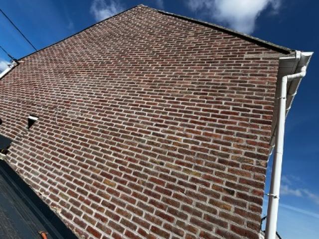 Rénovation façade , pignon , cache moineaux et gouttière PVC blanc